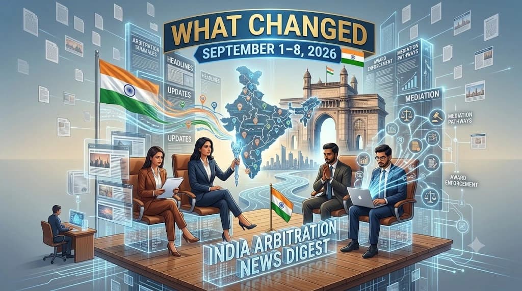 India Arbitration News Digest: What Changed, September 1–8, 2026