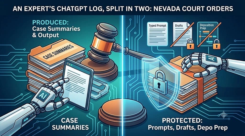 An Expert’s ChatGPT Log, Split in Two: Nevada Court Orders the Case Summaries Produced but Shields the Prompts, Deposition Prep, and Draft Work