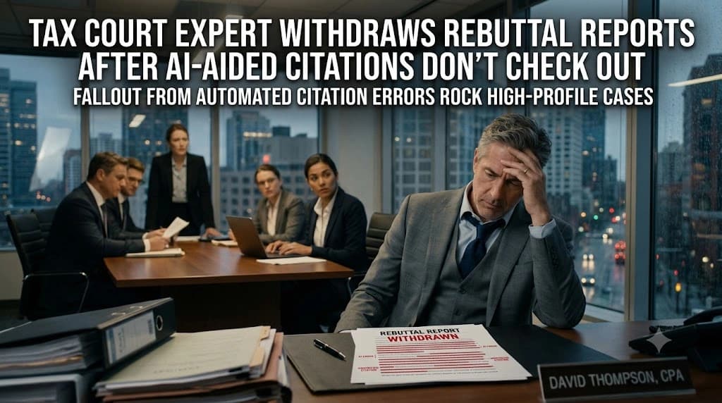 Tax Court Expert Withdraws Rebuttal Reports After AI-Aided Citations Don’t Check Out