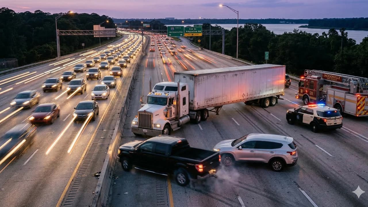 Truck Driver 100% Liable for Wide Turn Collision Injuries