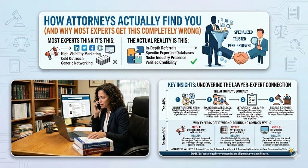 How Attorneys Actually Find You (And Why Most Experts Get This Completely Wrong)
