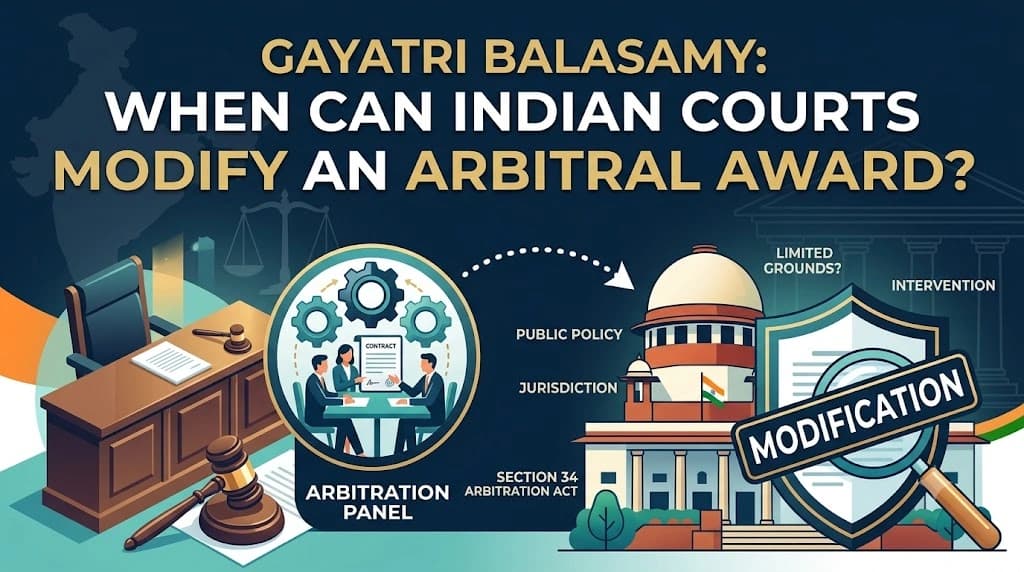 Gayatri Balasamy: When Can Indian Courts Modify an Arbitral Award?