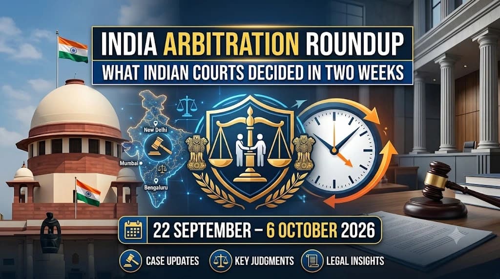 India Arbitration Roundup: What Indian Courts Decided in Two Weeks - 22 September – 6 October 2026